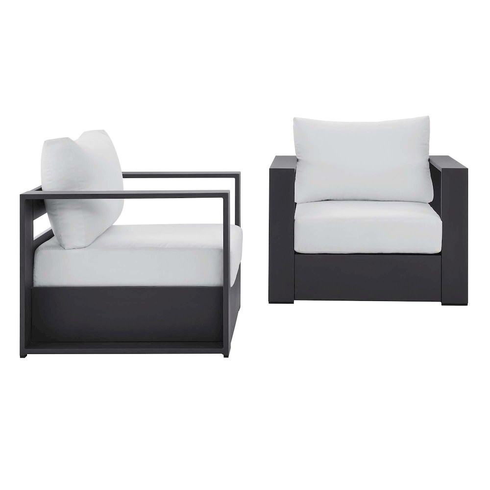 Tahoe 2-Piece Outdoor Patio Powder-Coated Aluminum Armchair Set. Picture 1