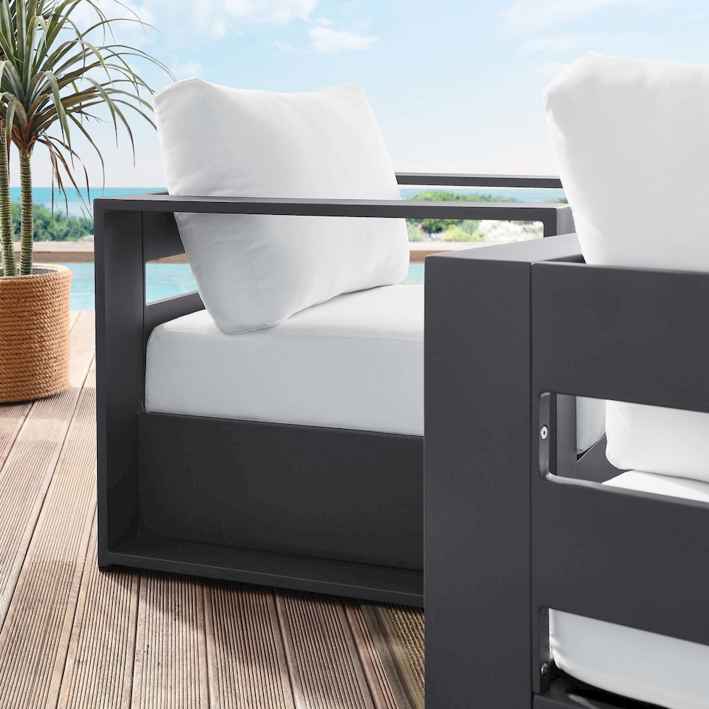 Tahoe 2-Piece Outdoor Patio Powder-Coated Aluminum Armchair Set. Picture 7