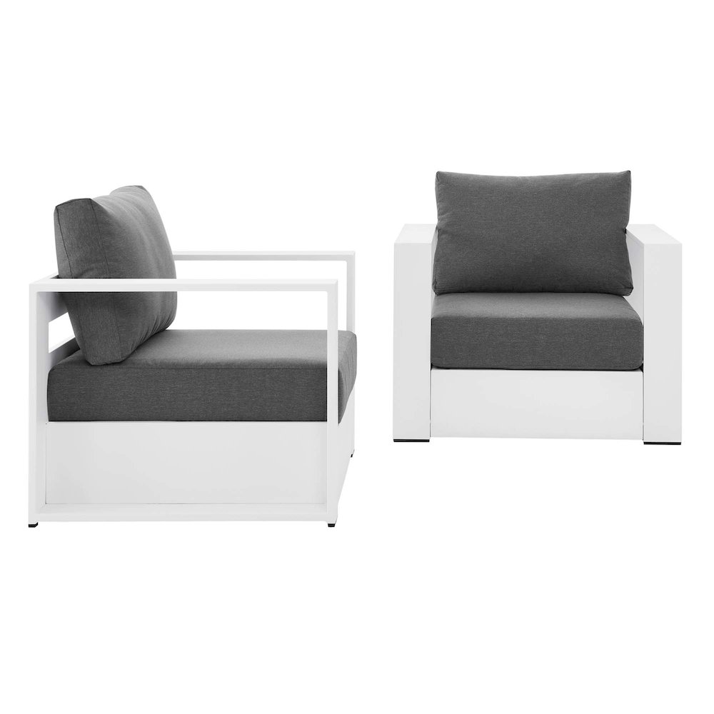 Tahoe 2-Piece Outdoor Patio Powder-Coated Aluminum Armchair Set. Picture 1