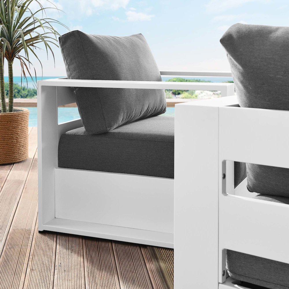 Tahoe 2-Piece Outdoor Patio Powder-Coated Aluminum Armchair Set. Picture 7