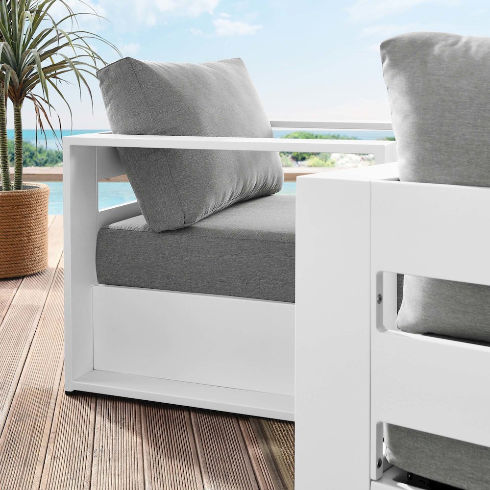 Tahoe 2-Piece Outdoor Patio Powder-Coated Aluminum Armchair Set. Picture 7