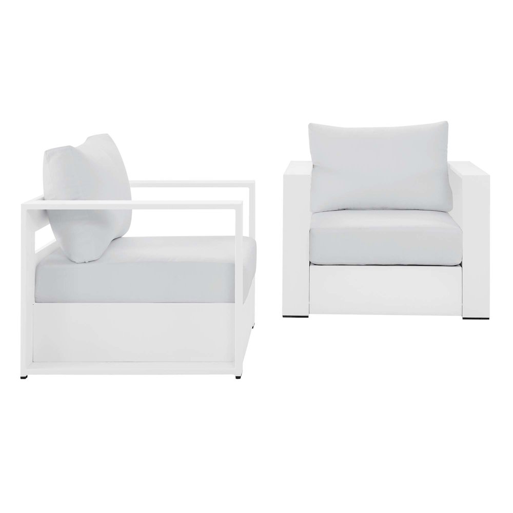 Tahoe 2-Piece Outdoor Patio Powder-Coated Aluminum Armchair Set. Picture 1