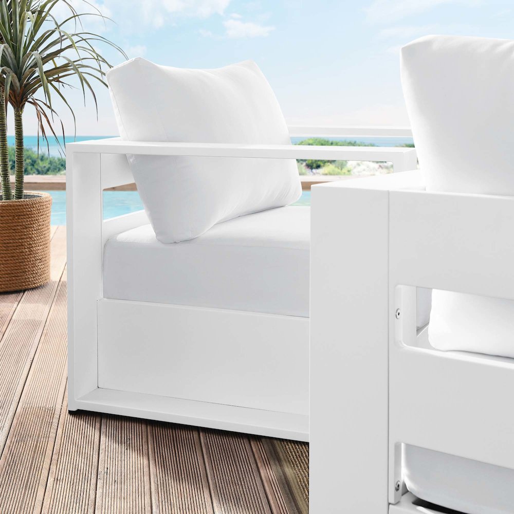 Tahoe 2-Piece Outdoor Patio Powder-Coated Aluminum Armchair Set. Picture 7