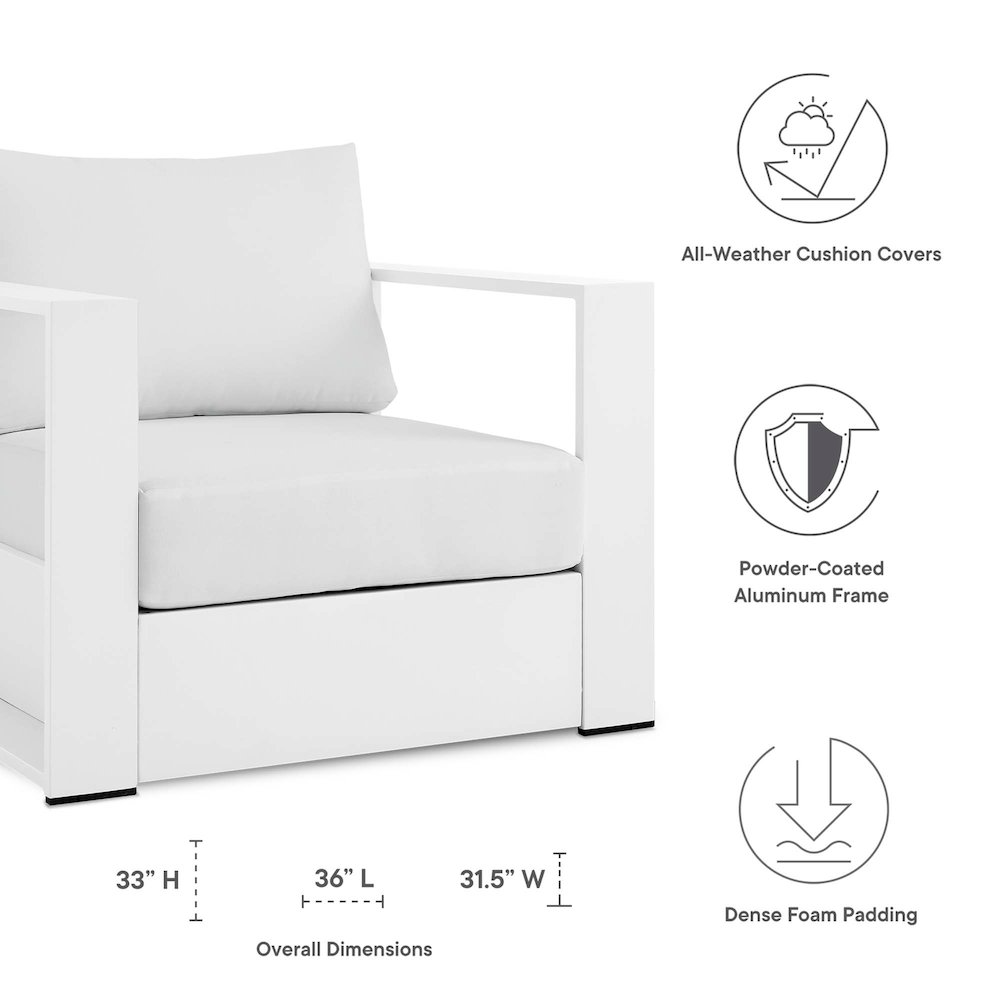 Tahoe 2-Piece Outdoor Patio Powder-Coated Aluminum Armchair Set. Picture 2