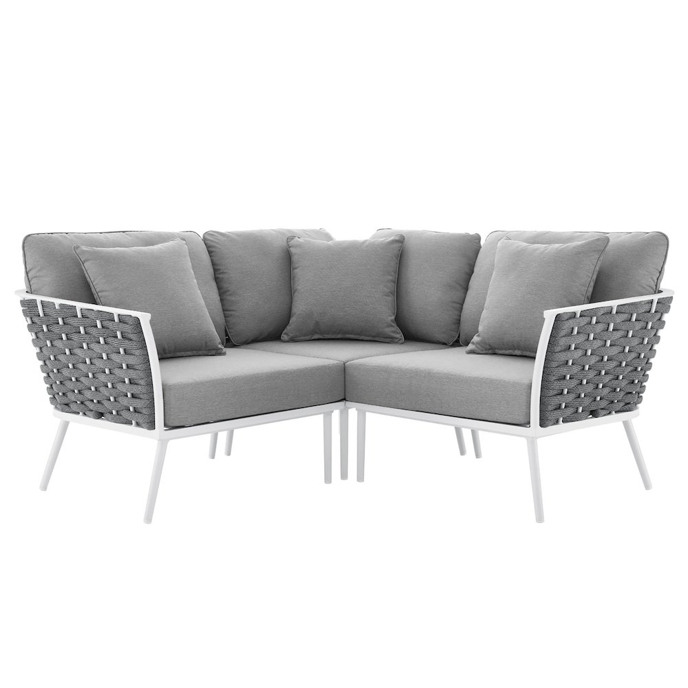 Stance Outdoor Patio Aluminum Small Sectional Sofa. Picture 1