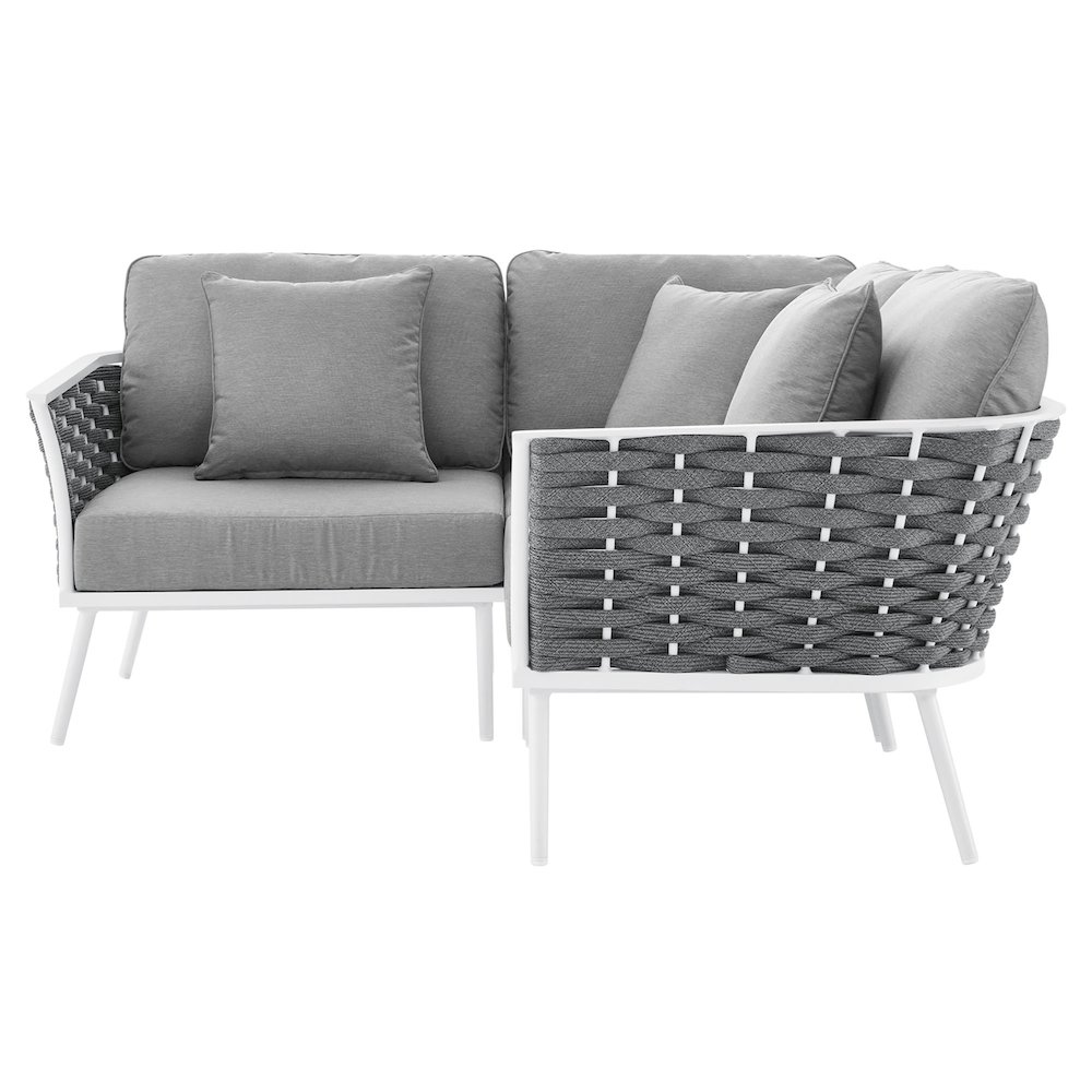 Stance Outdoor Patio Aluminum Small Sectional Sofa. Picture 3