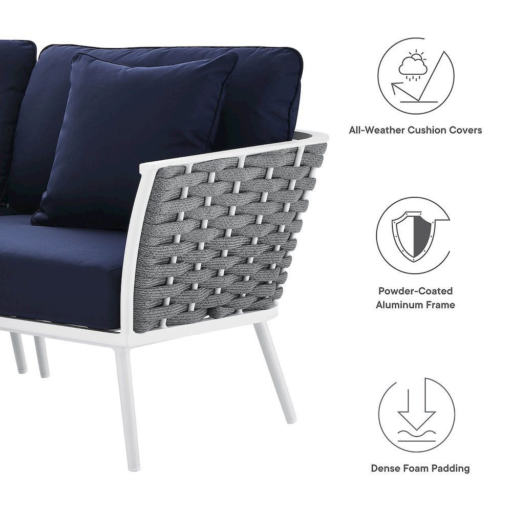 Stance Outdoor Patio Aluminum Small Sectional Sofa. Picture 2