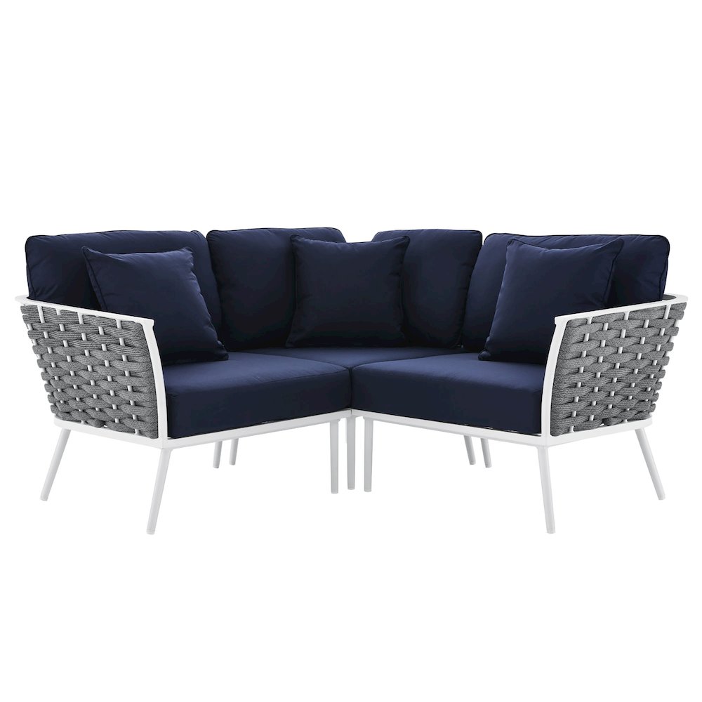 Stance Outdoor Patio Aluminum Small Sectional Sofa. Picture 1