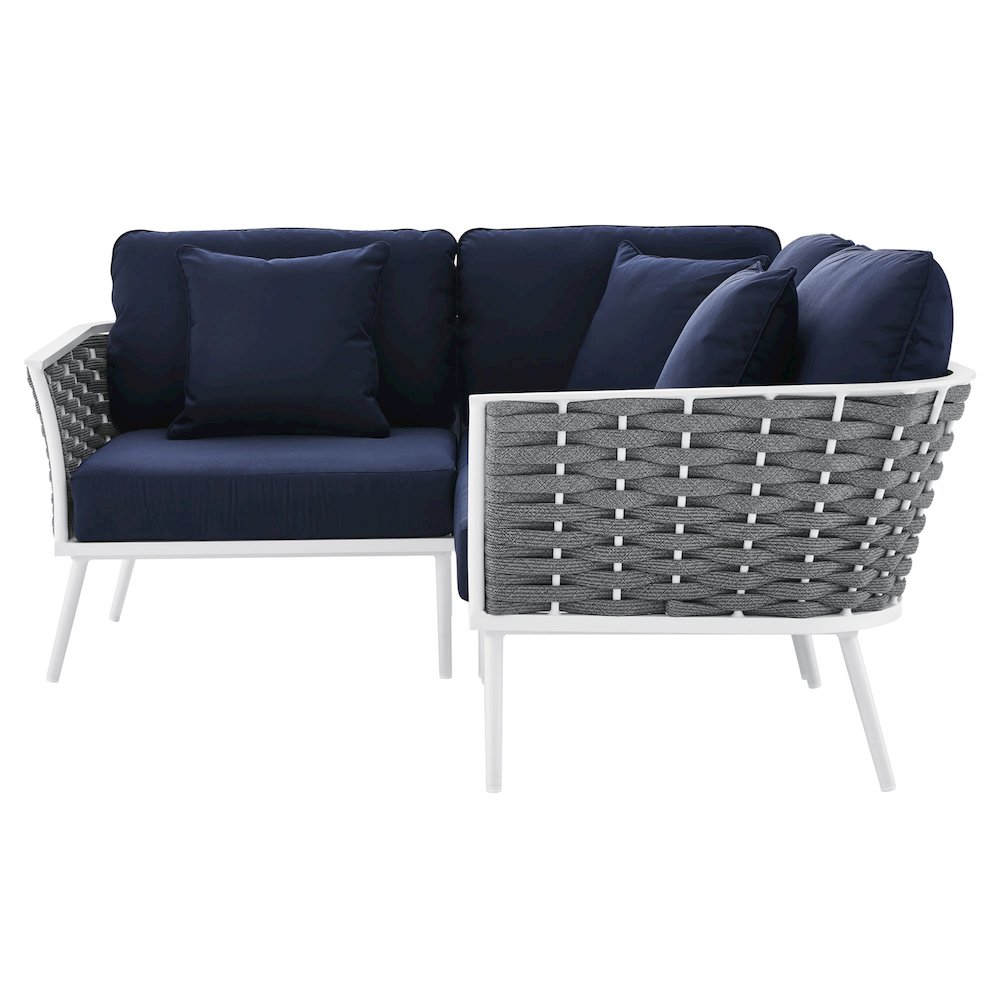 Stance Outdoor Patio Aluminum Small Sectional Sofa. Picture 3