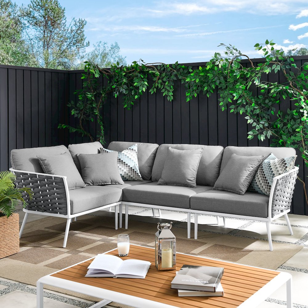 Stance Outdoor Patio Aluminum Large Sectional Sofa. Picture 14