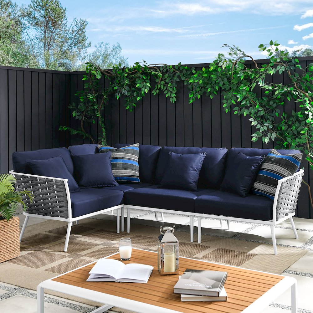 Stance Outdoor Patio Aluminum Large Sectional Sofa. Picture 13