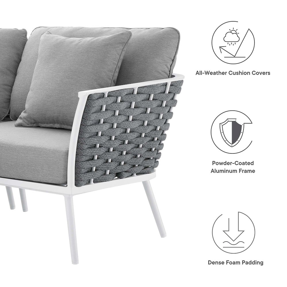 Stance 4 Piece Outdoor Patio Aluminum Sectional Sofa Set. Picture 3