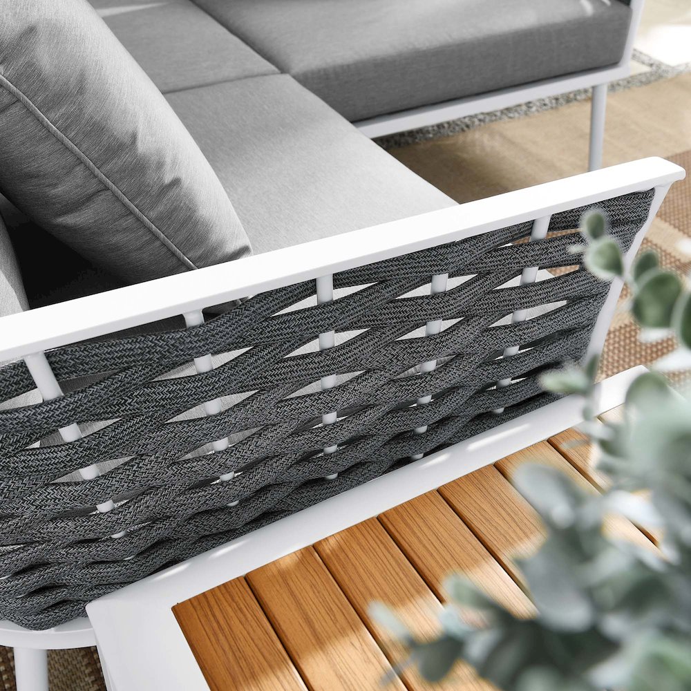 Stance 4 Piece Outdoor Patio Aluminum Sectional Sofa Set. Picture 16