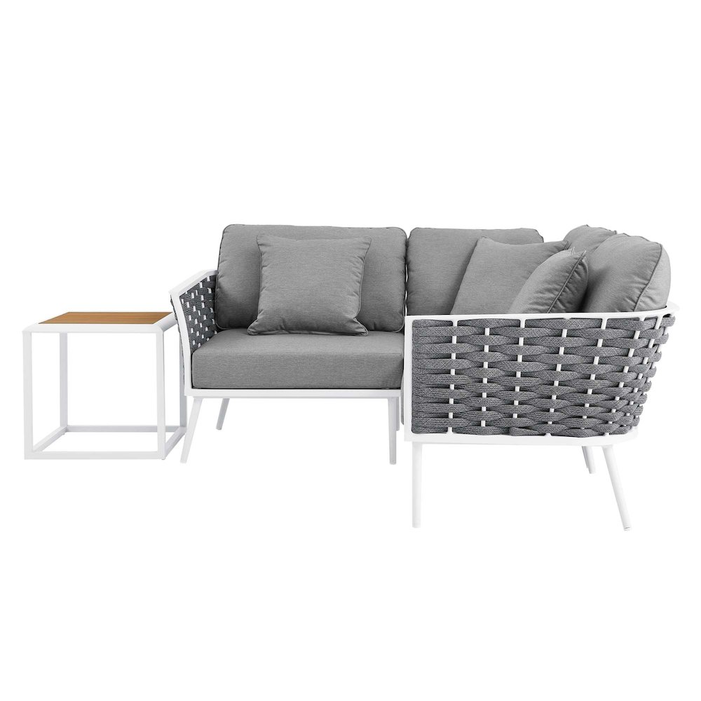 Stance 4 Piece Outdoor Patio Aluminum Sectional Sofa Set. Picture 4