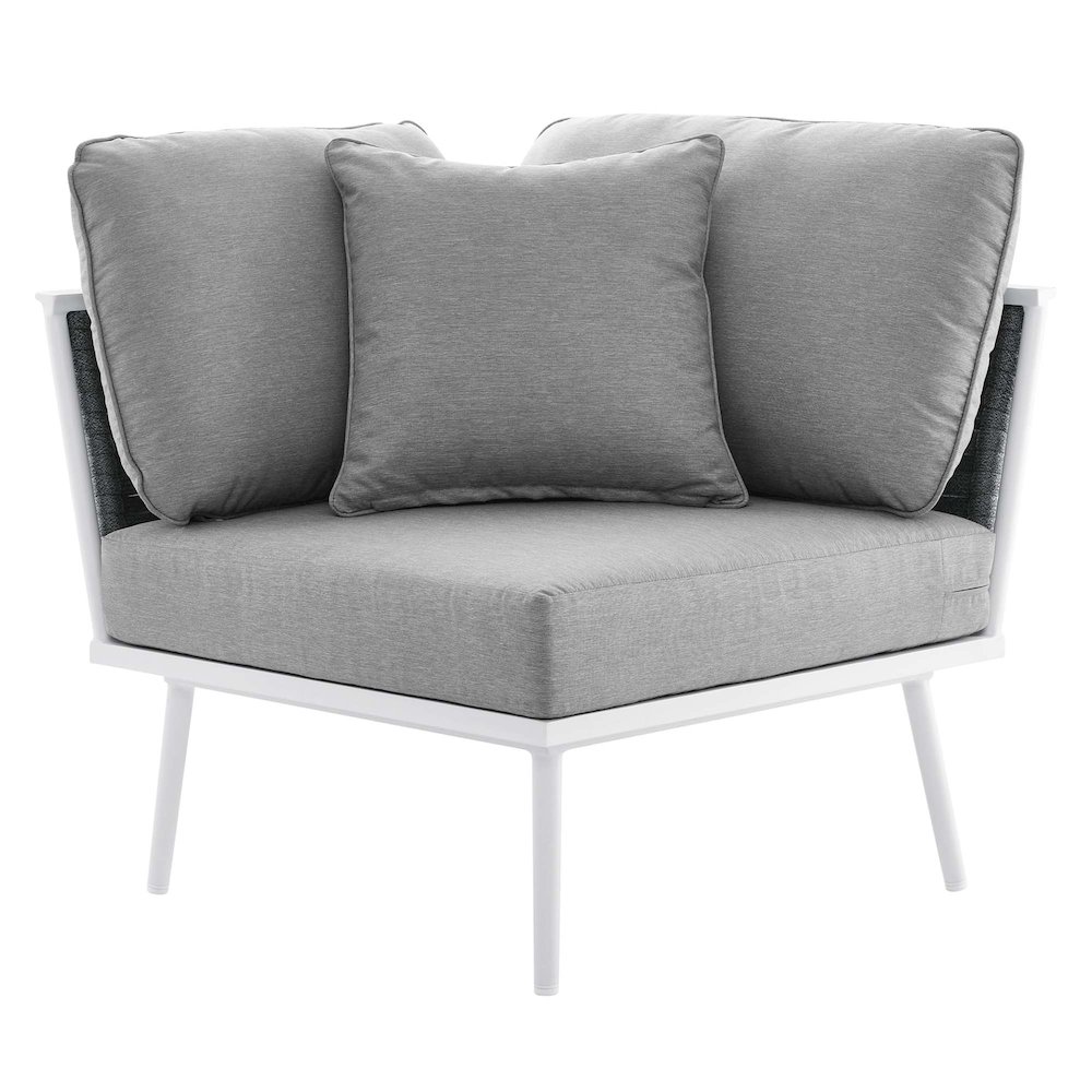 Stance 4 Piece Outdoor Patio Aluminum Sectional Sofa Set. Picture 11