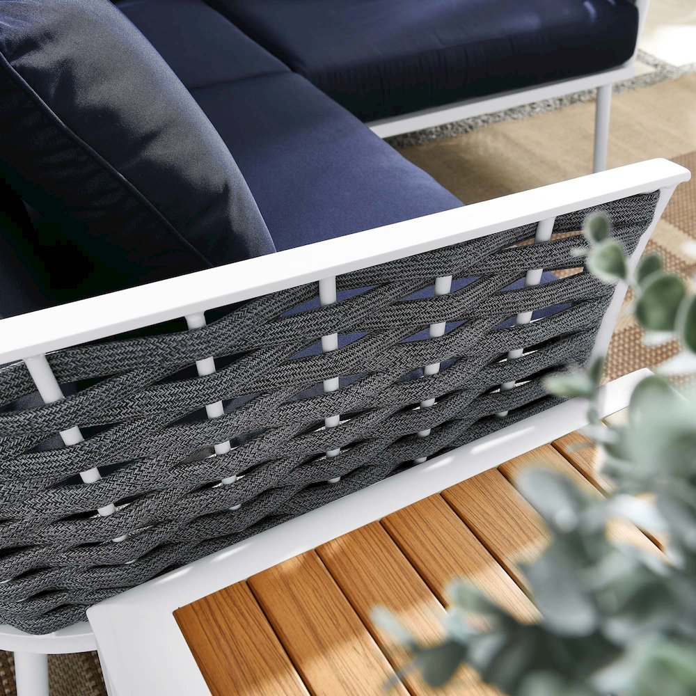 Stance 4 Piece Outdoor Patio Aluminum Sectional Sofa Set. Picture 16