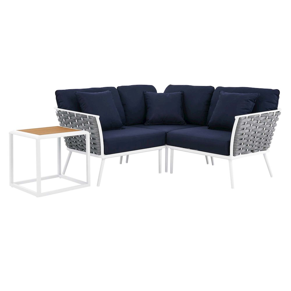Stance 4 Piece Outdoor Patio Aluminum Sectional Sofa Set. Picture 1