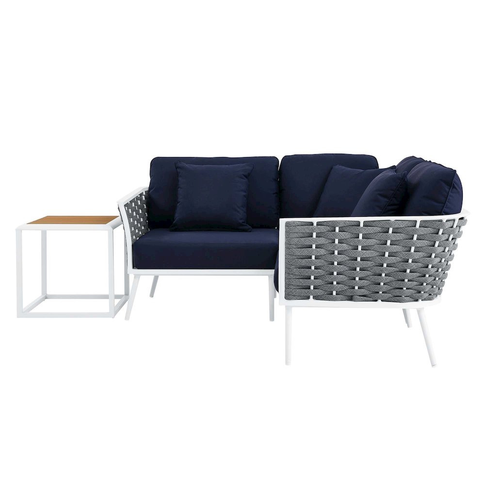 Stance 4 Piece Outdoor Patio Aluminum Sectional Sofa Set. Picture 12