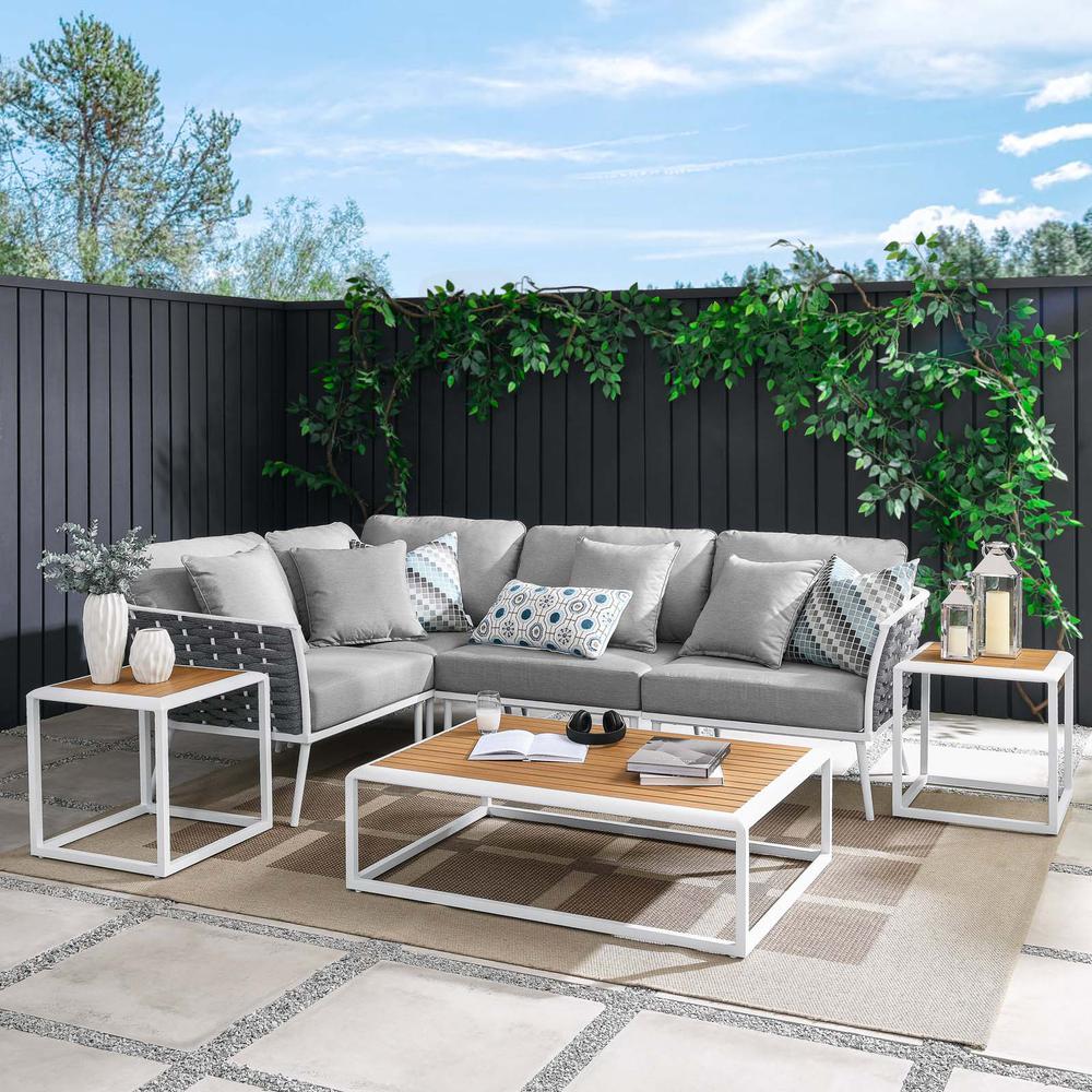 Stance 7 Piece Outdoor Patio Aluminum Sectional Sofa Set. Picture 16