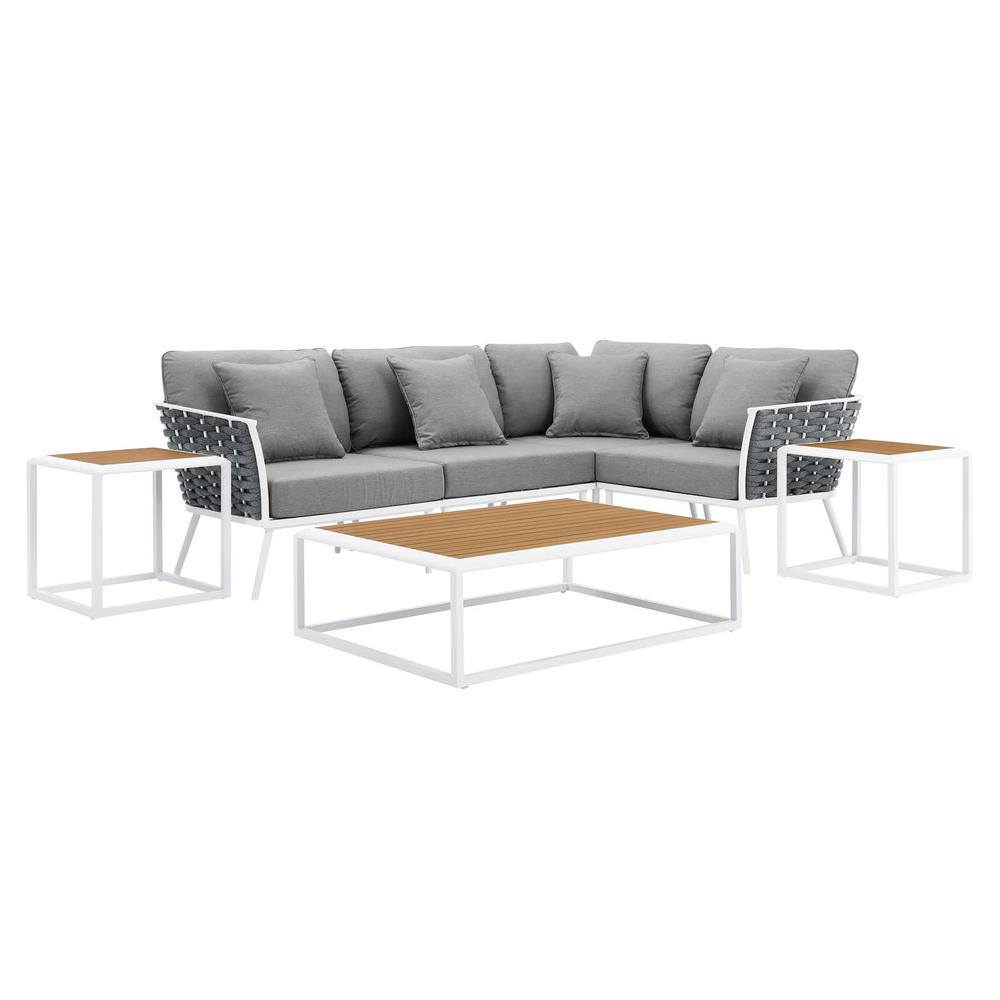 Stance 7 Piece Outdoor Patio Aluminum Sectional Sofa Set. Picture 1