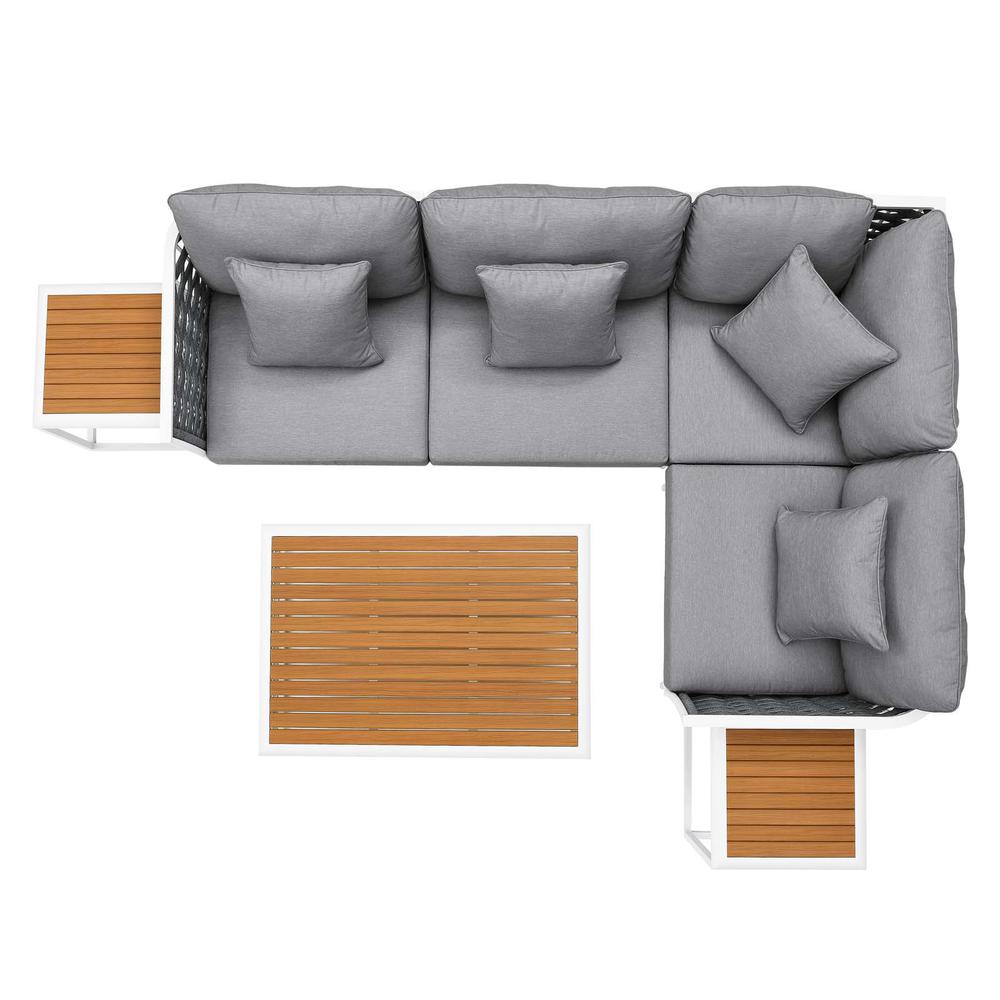 Stance 7 Piece Outdoor Patio Aluminum Sectional Sofa Set. Picture 2