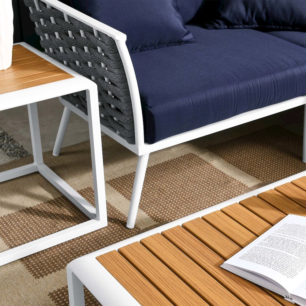 Stance 7 Piece Outdoor Patio Aluminum Sectional Sofa Set. Picture 17