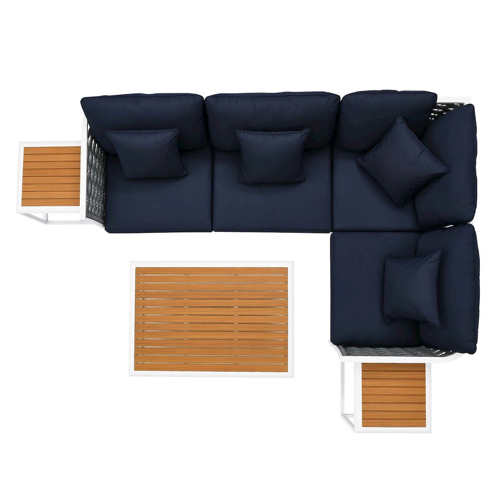 Stance 7 Piece Outdoor Patio Aluminum Sectional Sofa Set. Picture 14