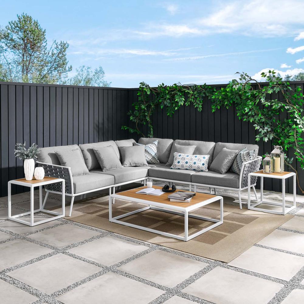 Stance 8 Piece Outdoor Patio Aluminum Sectional Sofa Set. Picture 16
