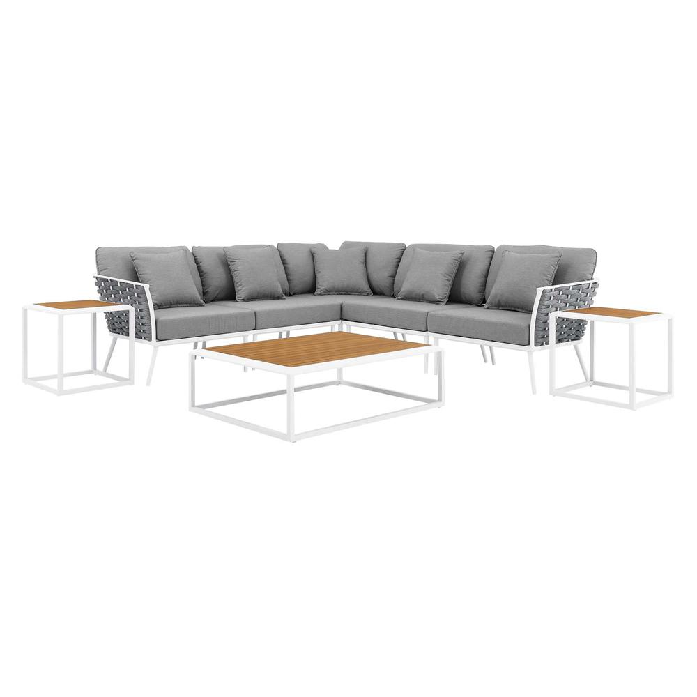 Stance 8 Piece Outdoor Patio Aluminum Sectional Sofa Set. Picture 1