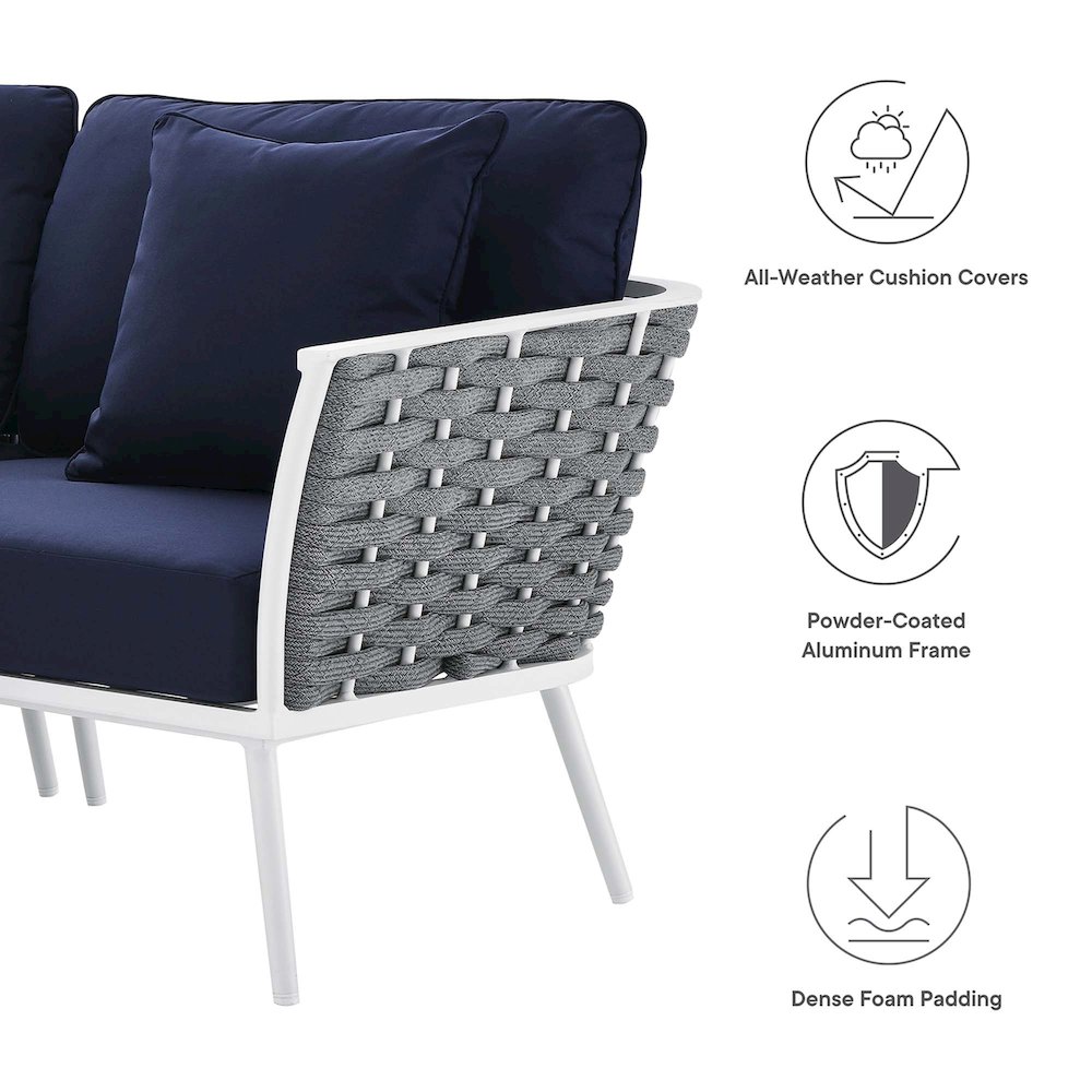 Stance 8 Piece Outdoor Patio Aluminum Sectional Sofa Set. Picture 2