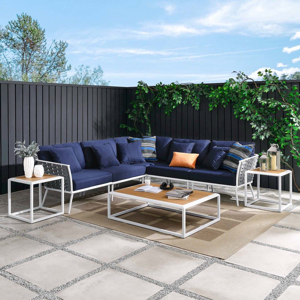 Stance 8 Piece Outdoor Patio Aluminum Sectional Sofa Set. Picture 16