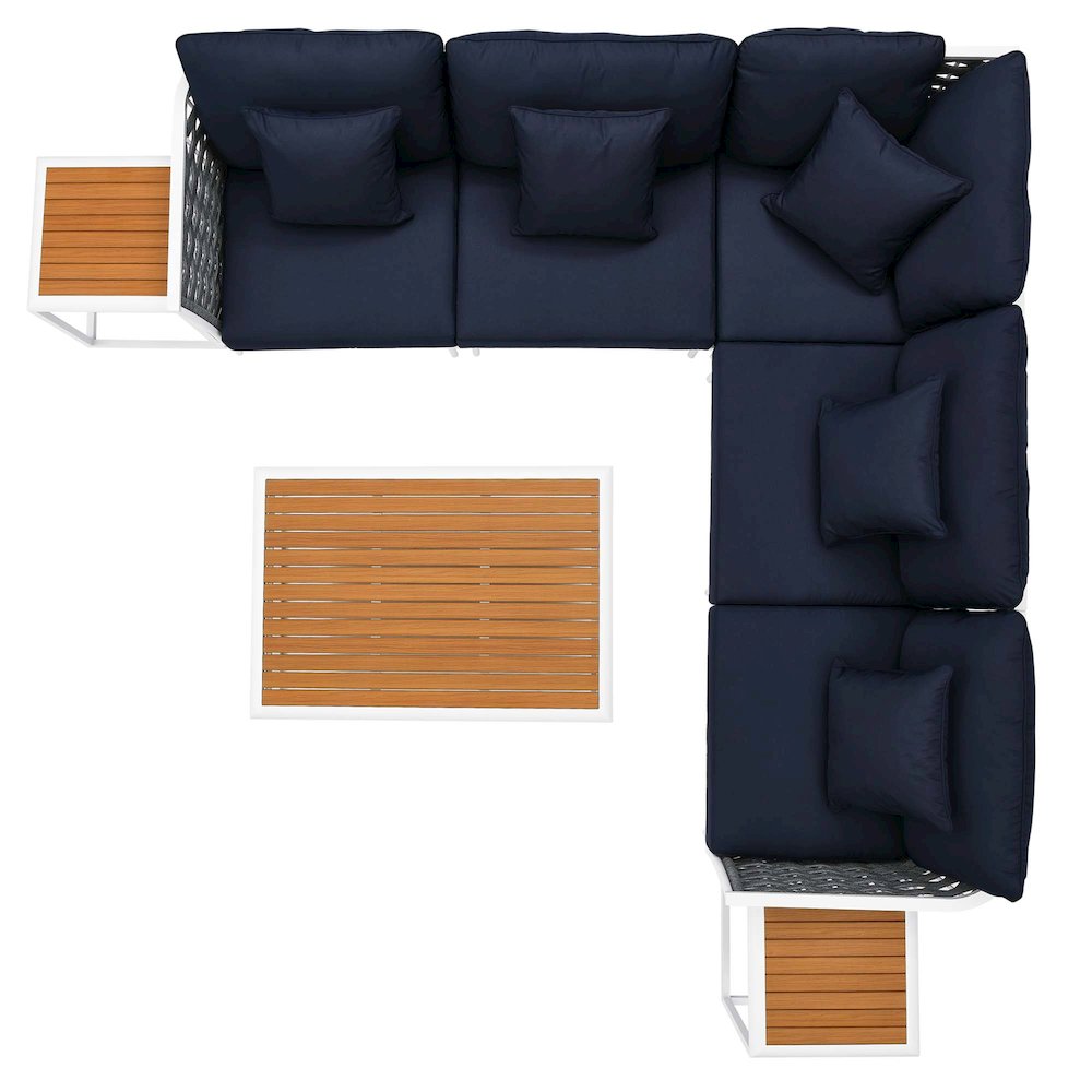 Stance 8 Piece Outdoor Patio Aluminum Sectional Sofa Set. Picture 14