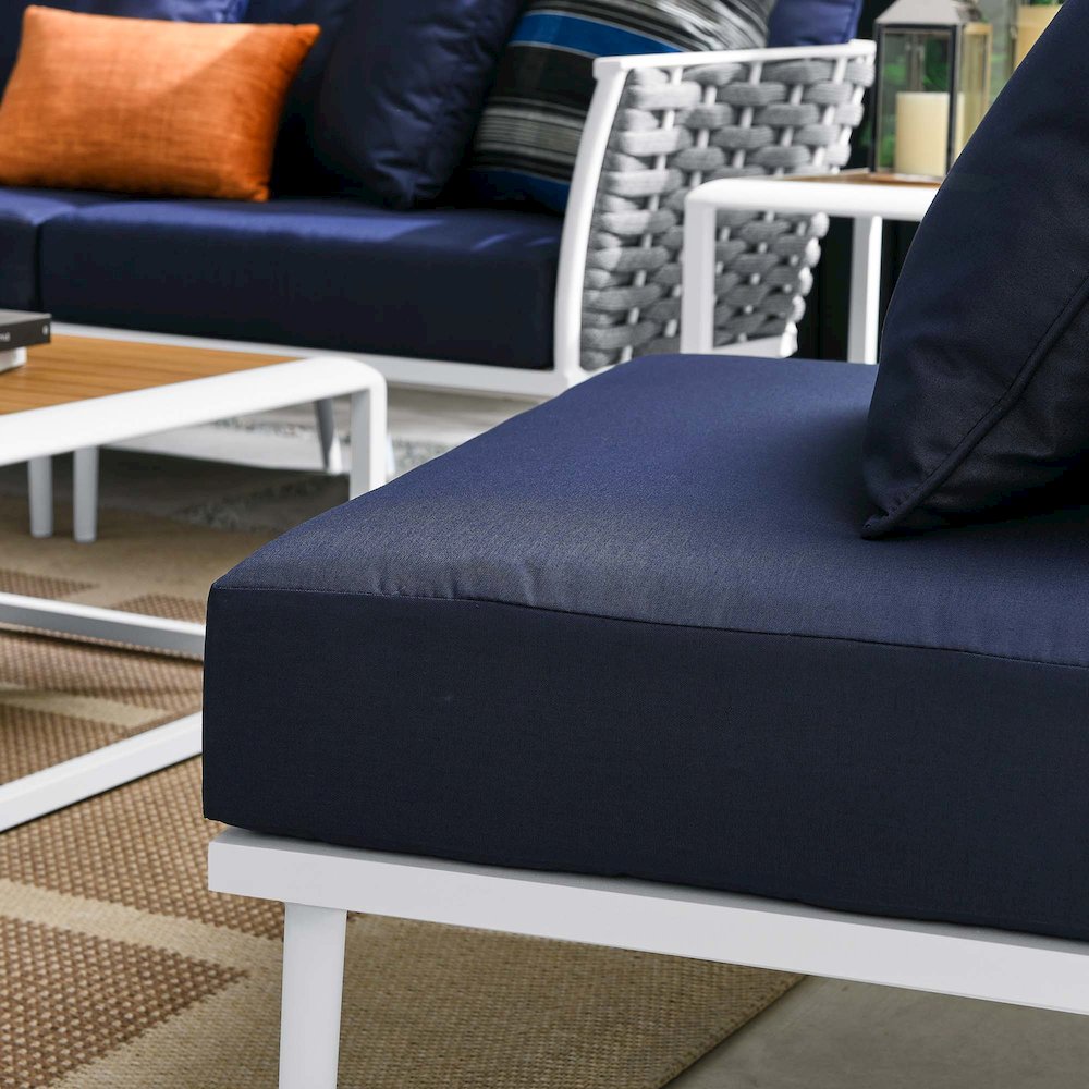 Stance 9 Piece Aluminum Outdoor Patio Aluminum Sectional Sofa Set. Picture 18