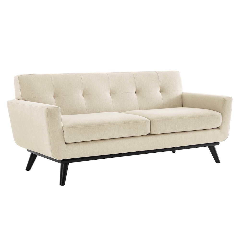 Engage Herringbone Fabric Loveseat. Picture 1