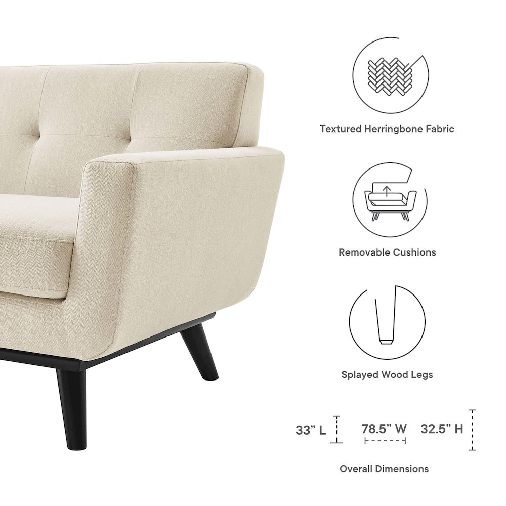 Engage Herringbone Fabric Loveseat. Picture 2