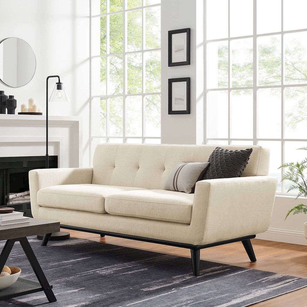 Engage Herringbone Fabric Loveseat. Picture 7