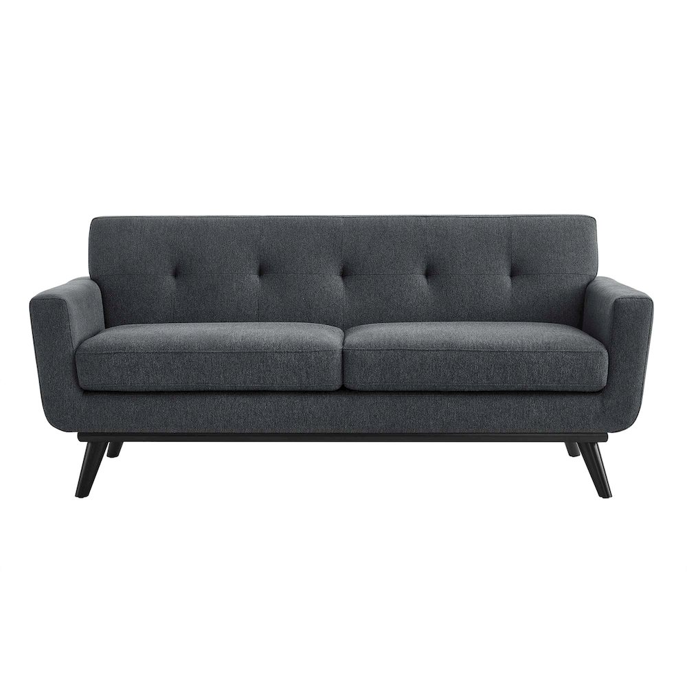 Engage Herringbone Fabric Loveseat. Picture 5