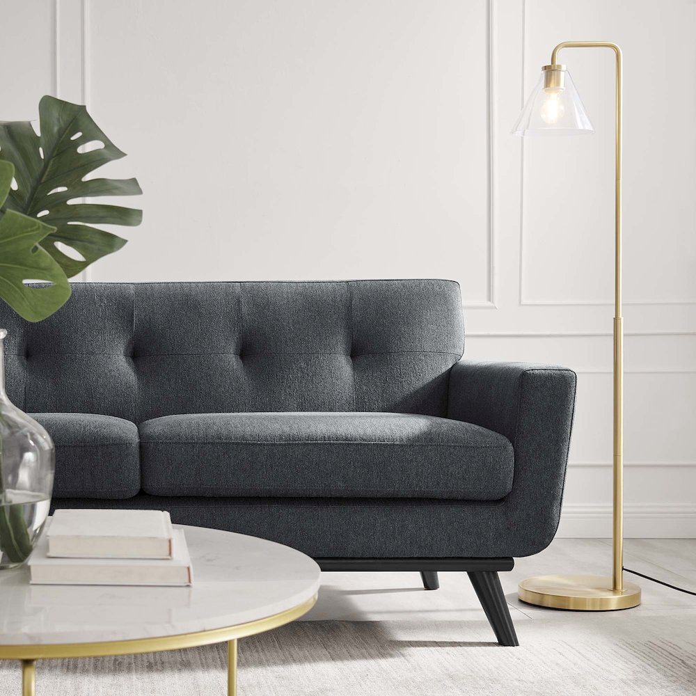 Engage Herringbone Fabric Loveseat. Picture 8