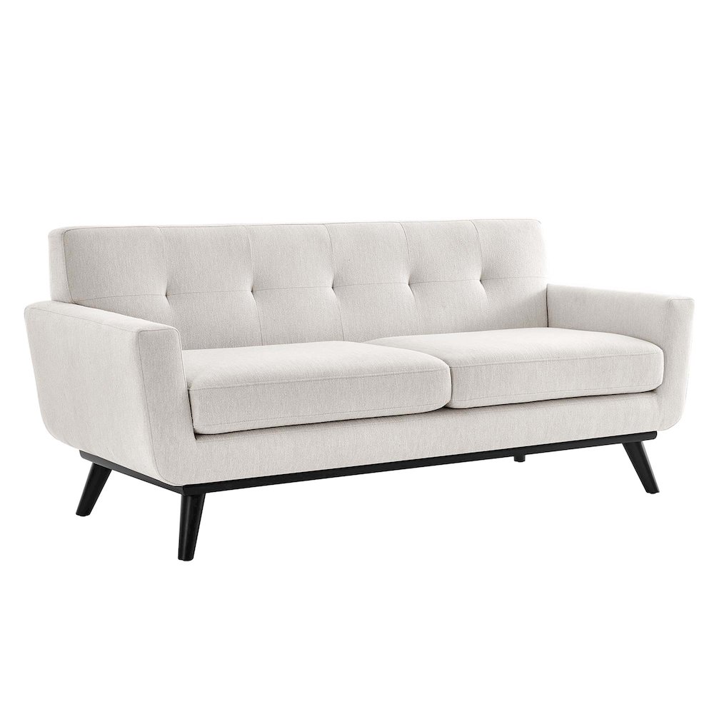 Engage Herringbone Fabric Loveseat. Picture 1