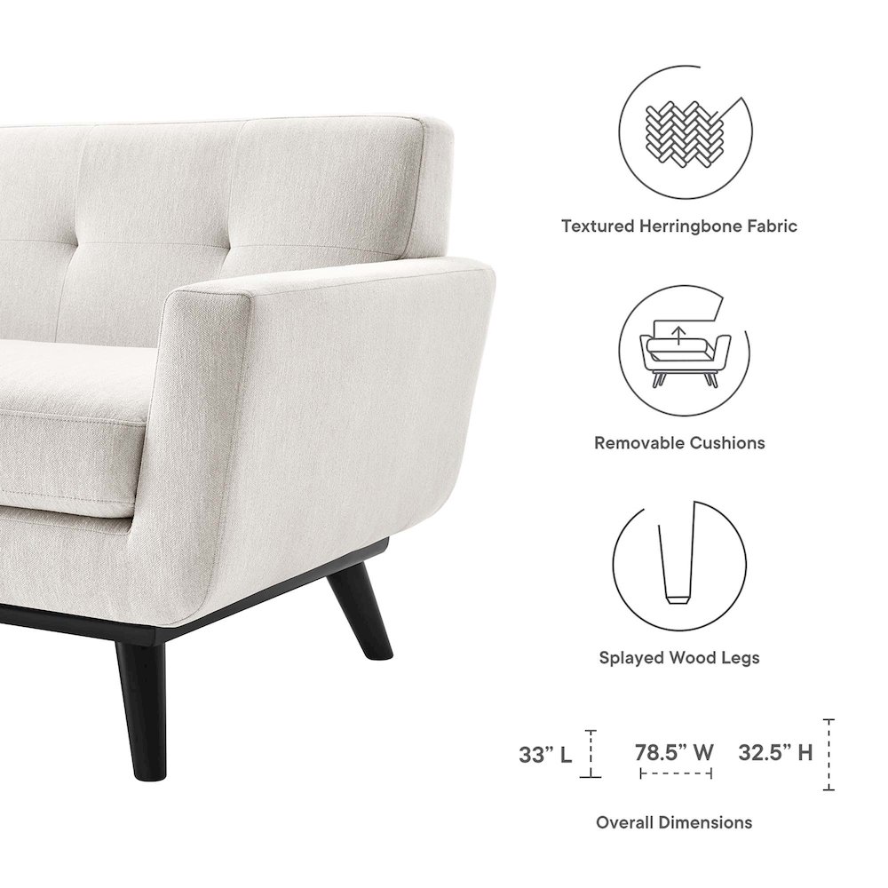Engage Herringbone Fabric Loveseat. Picture 2