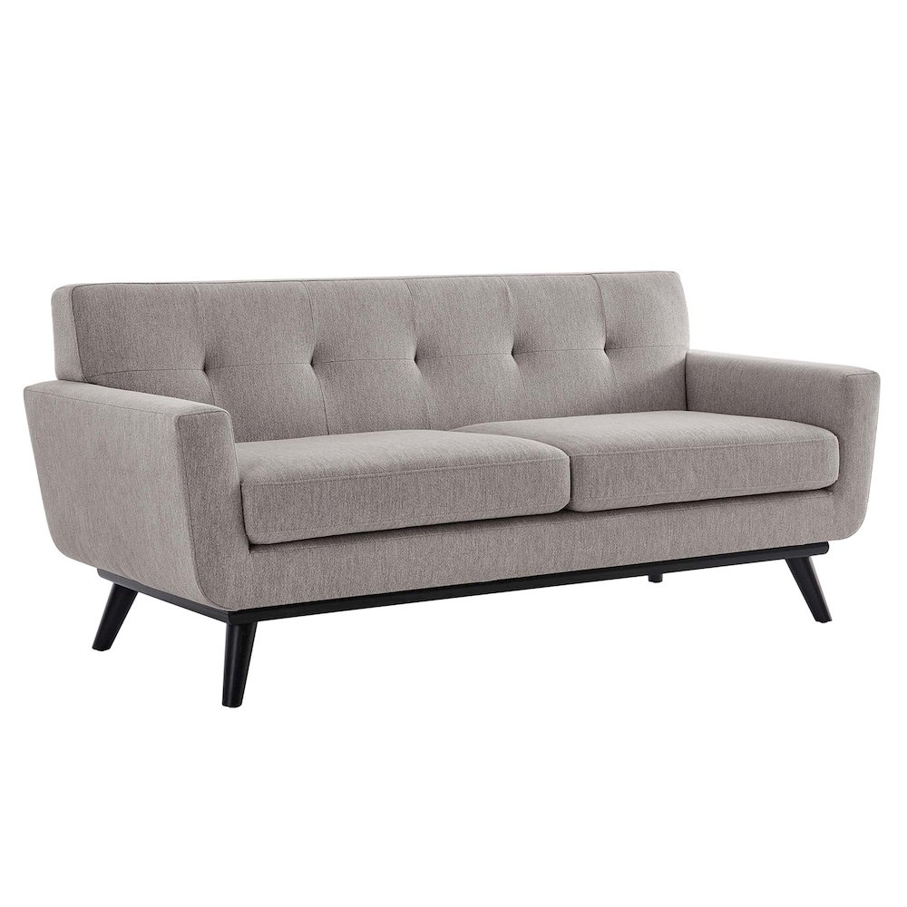 Engage Herringbone Fabric Loveseat. Picture 1