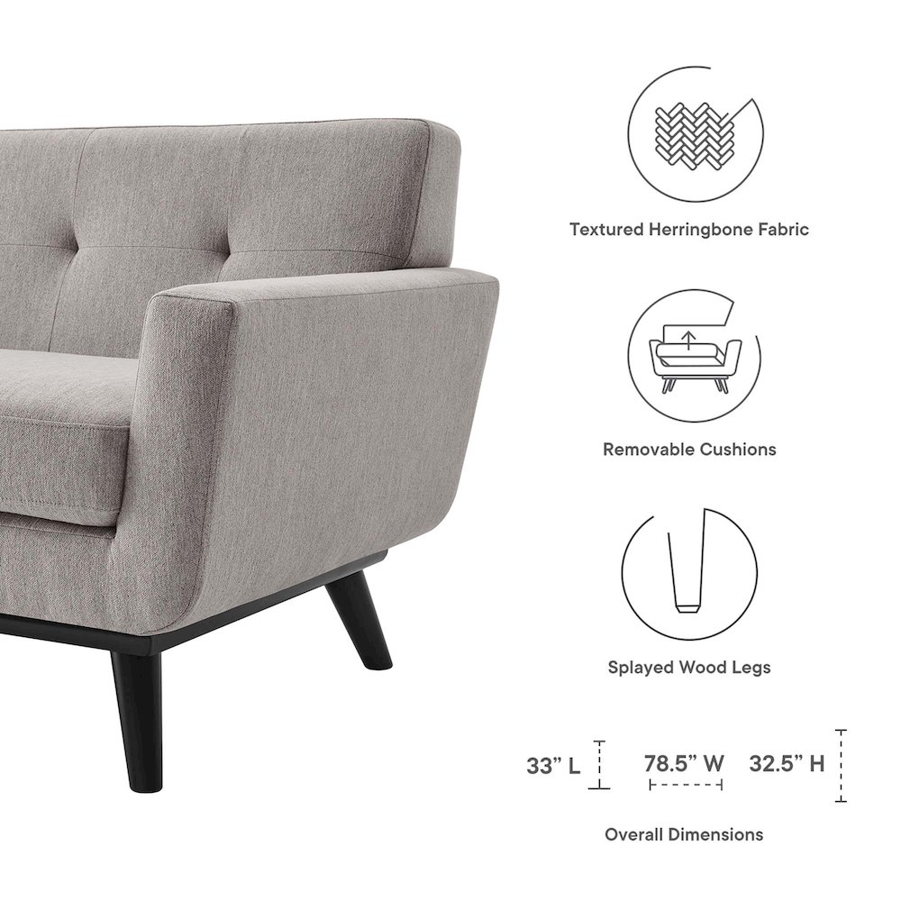 Engage Herringbone Fabric Loveseat. Picture 2