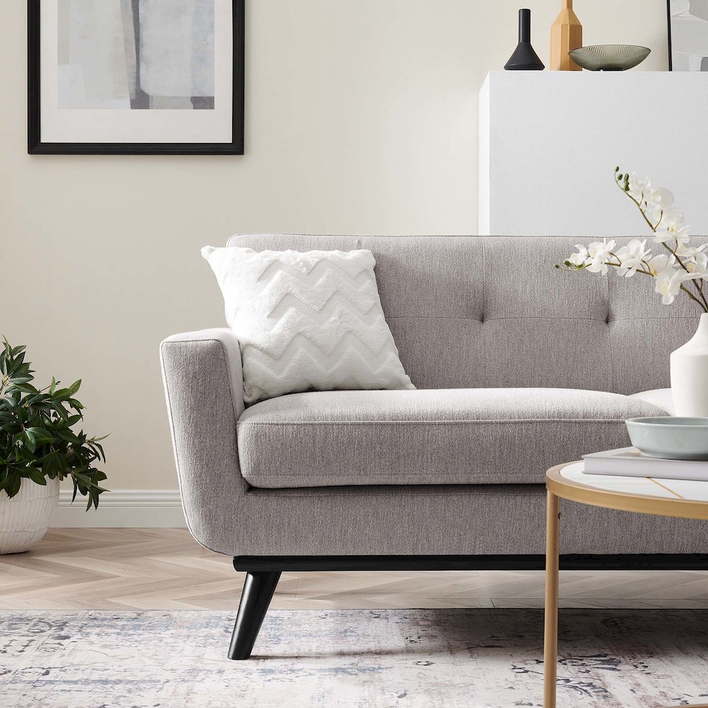 Engage Herringbone Fabric Loveseat. Picture 8