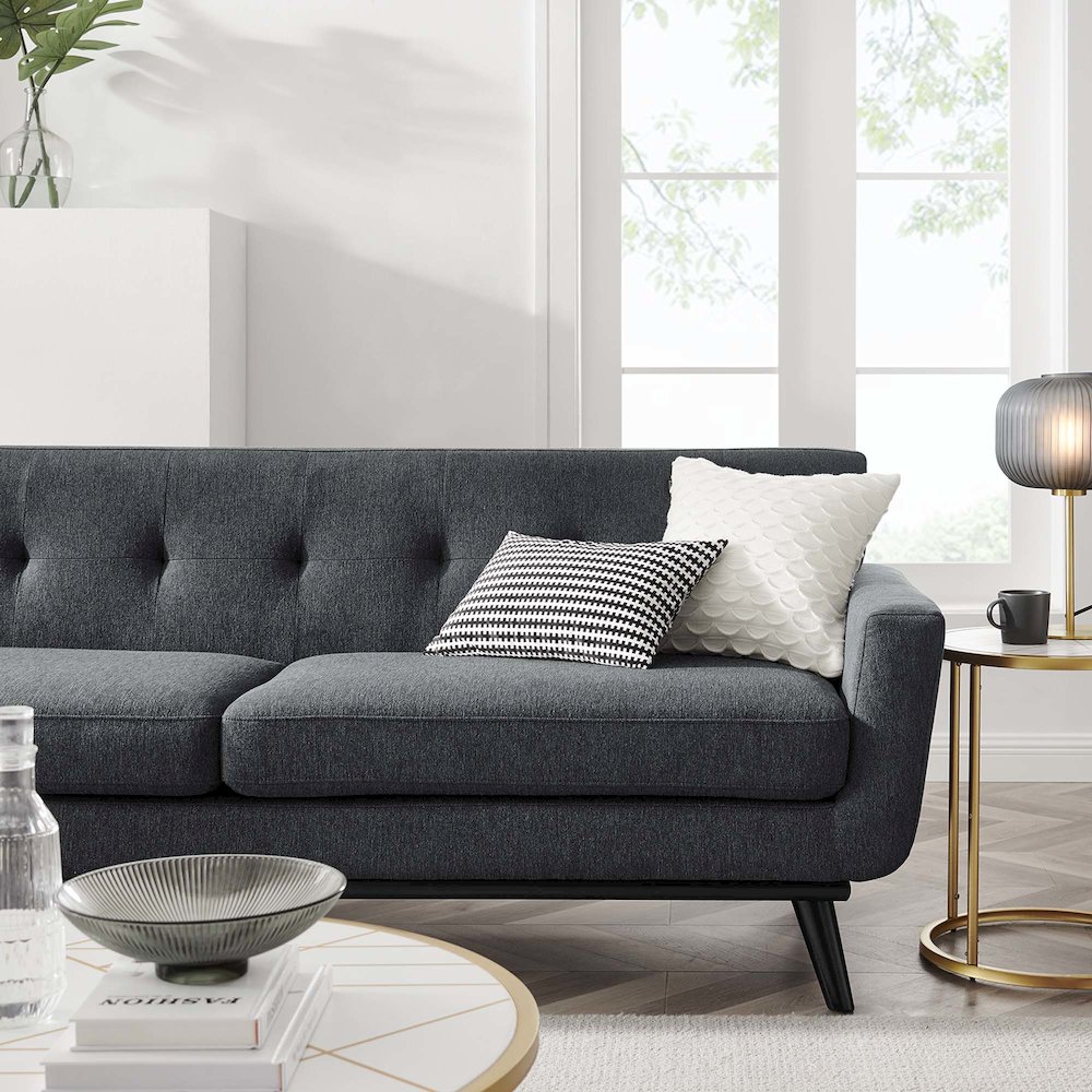 Engage Herringbone Fabric Sofa. Picture 8