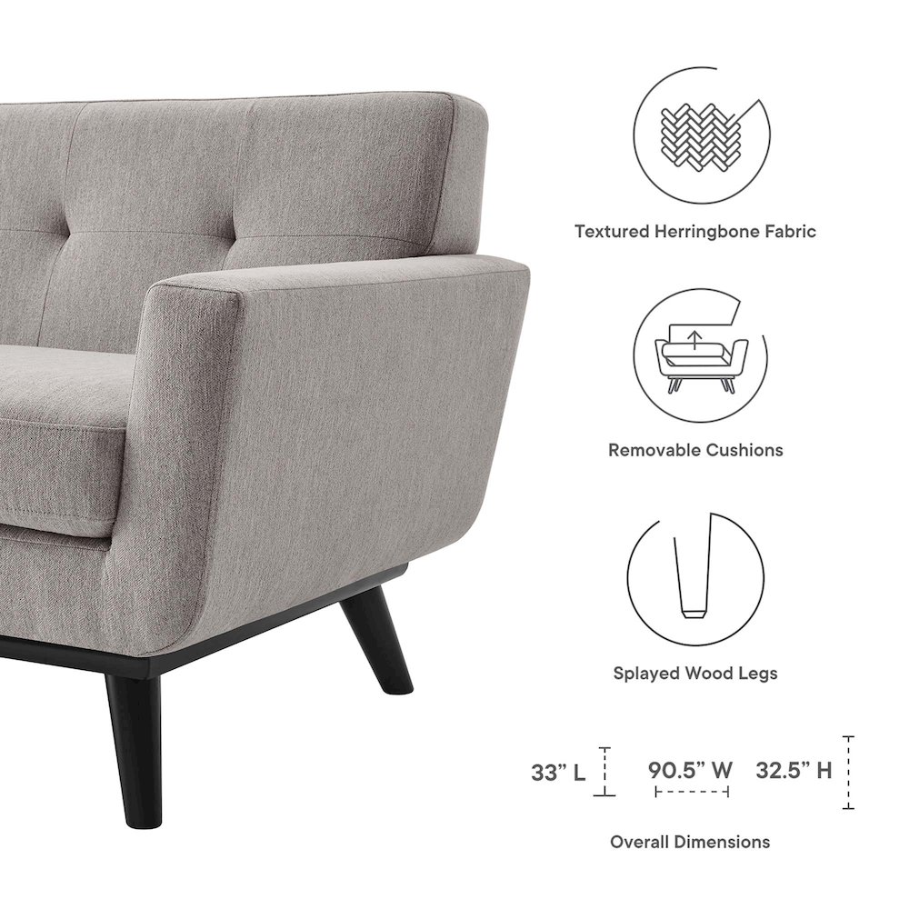 Engage Herringbone Fabric Sofa. Picture 2