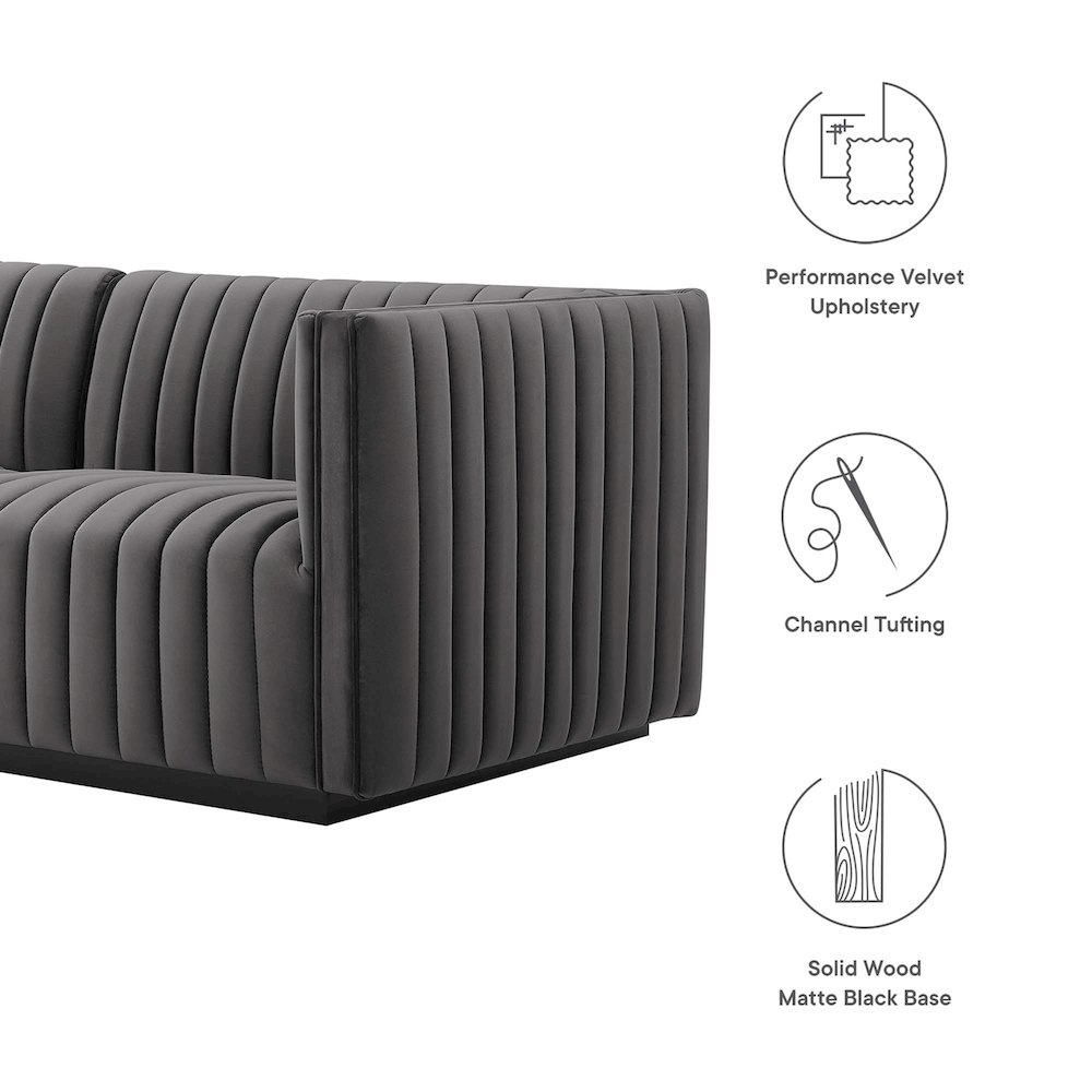 Conjure Channel Tufted Performance Velvet Loveseat. Picture 2