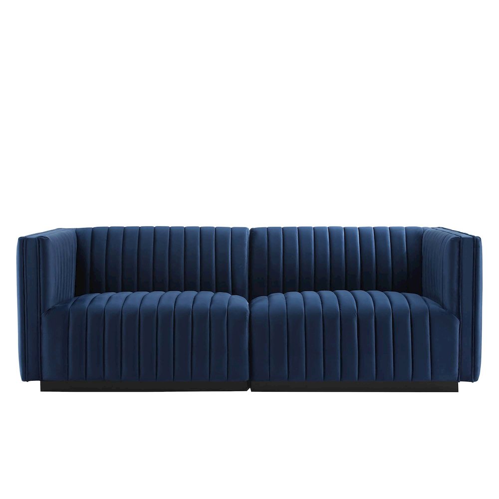 Conjure Channel Tufted Performance Velvet Loveseat. Picture 3