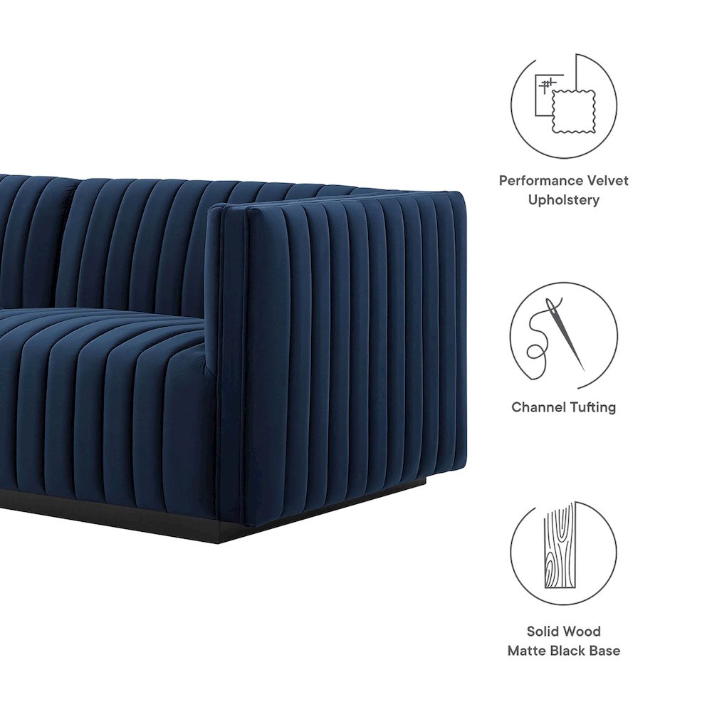 Conjure Channel Tufted Performance Velvet Loveseat. Picture 2