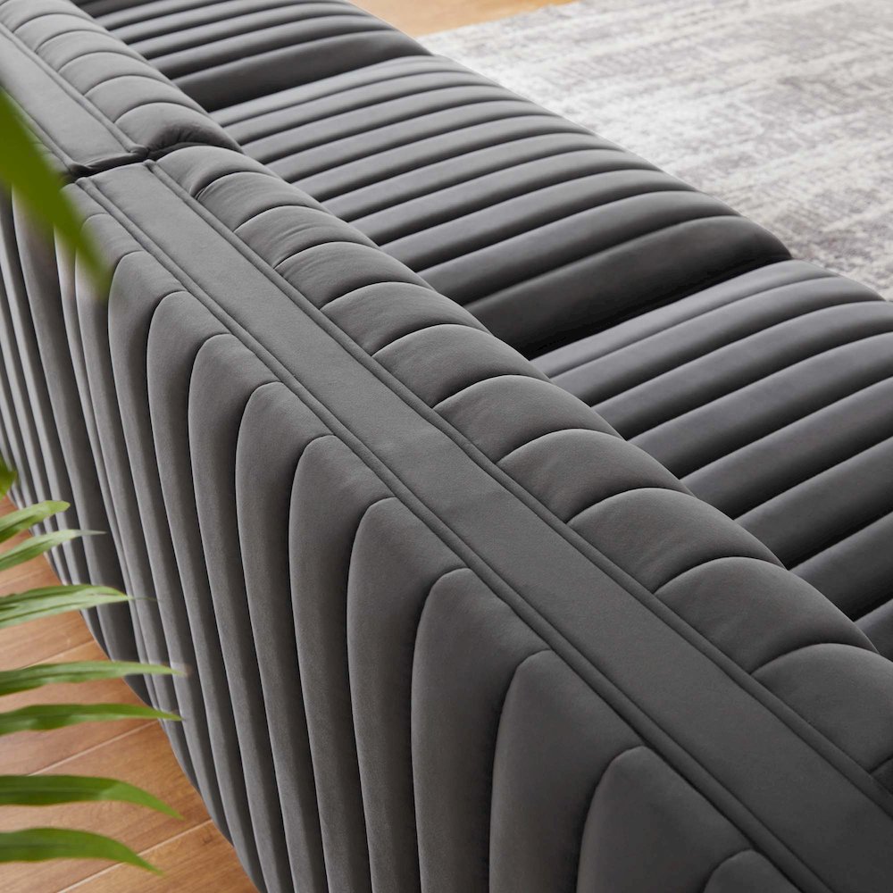 Conjure Channel Tufted Performance Velvet Sofa. Picture 14