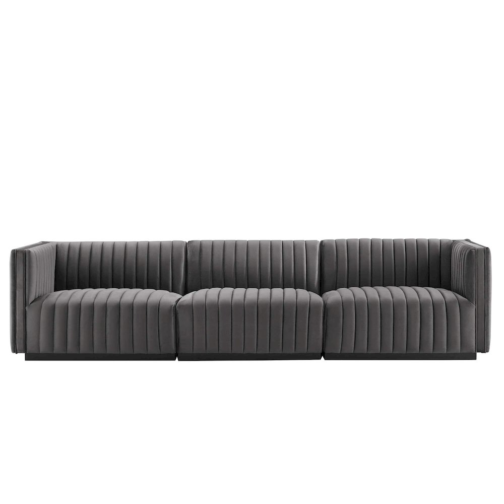Conjure Channel Tufted Performance Velvet Sofa. Picture 3